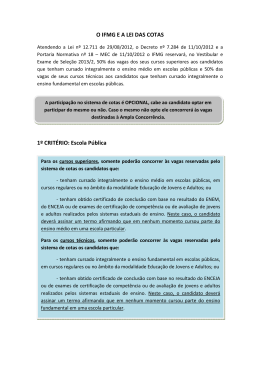 o ifmg e a lei de cotas