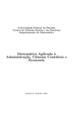 Matemática Aplicada à Administração, Ciências - Dm-UFPB