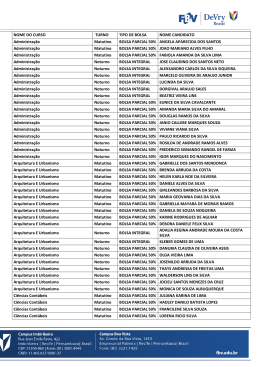 NOME DO CURSO TURNO TIPO DE BOLSA NOME CANDIDATO