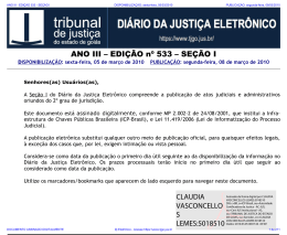 TJ-GO DIÁRIO DA JUSTIÇA ELETRÔNICO - EDIÇÃO 533