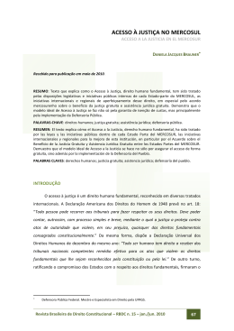 ACESSO &Agrave; JUSTI&Ccedil;A NO MERCOSUL