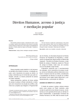 Direitos Humanos, acesso &agrave; justi&ccedil;a e media&ccedil;&atilde;o popular