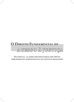 O Direito Fundamental de ACESSO À JUSTIÇA
