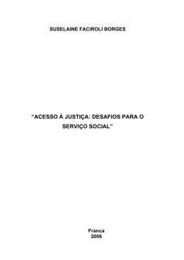 Acesso à Justiça e Serviço Social - Suselaine Faciroli