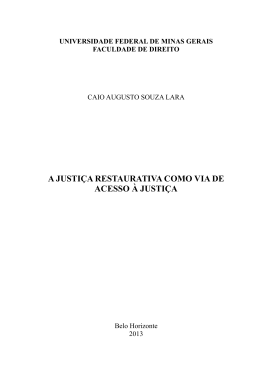 a justi&ccedil;a restaurativa como via de acesso &agrave; justi&ccedil;a