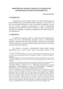 princípio do acesso à justiça e o agravo de instrumento no rito