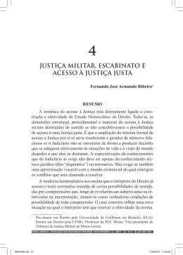 justi&ccedil;a militar, escabinato e acesso &agrave; justi&ccedil;a justa
