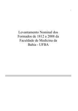 Lista de Formados - Faculdade de Medicina da Bahia