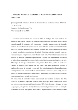 1999 - A DIFUSAO DAS IDEIAS ECONOMICAS DE GENOVESI
