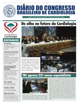 8 de setembro - 70° Congresso Brasileiro de Cardiologia