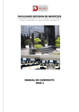 MANUAL DO CANDIDATO - Faculdade Decision de Negócios