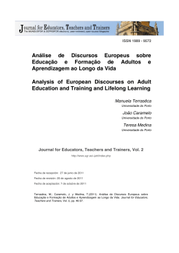 An&aacute;lise de Discursos Europeus sobre Educa&ccedil;&atilde;o e Forma&ccedil;&atilde;o de