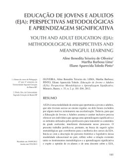 (eja): perspectivas metodológicas e aprendizagem significativa