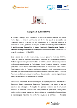 Balanço Final - EUROPEERGUID