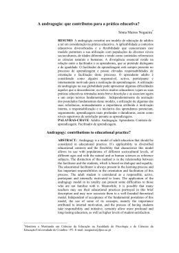 A andragogia: que contributos para a pr&aacute;tica educativa?