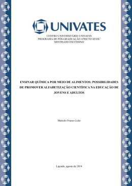 ENSINAR QU&Iacute;MICA POR MEIO DE ALIMENTOS