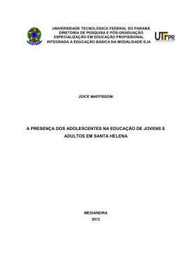 a presen&ccedil;a dos adolescentes na educa&ccedil;&atilde;o de jovens e