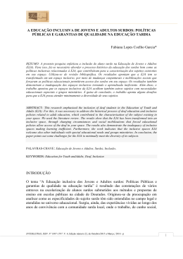 a educa&ccedil;&atilde;o inclusiva de jovens e adultos surdos