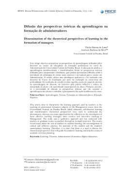 Difus&atilde;o das perspectivas te&oacute;ricas da aprendizagem na