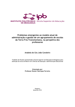 Problemas emergentes ao modelo atual de administra&ccedil;&atilde;o e gest&atilde;o
