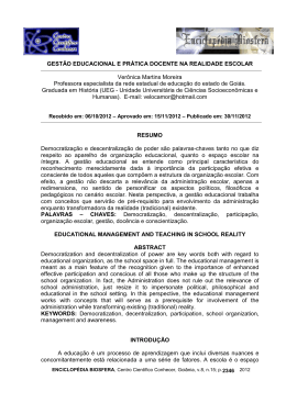 gest&atilde;o educacional e pr&aacute;tica docente na realidade escolar