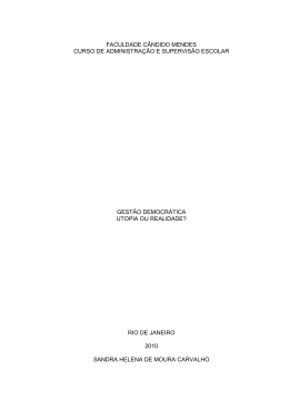 GEST&Atilde;O DEMOCRATICA: &ldquo;Utopia ou Realidade&rdquo;?