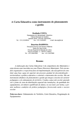 A Carta Educativa como instrumento de planeamento e gest&atilde;o