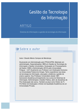 Capítulo de Livro Temas em Gestão de TI
