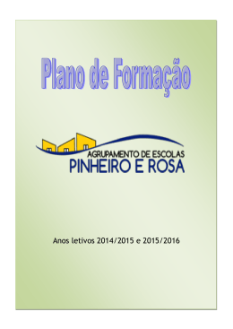 Plano de Formação 2014/2016 - Agrupamento de Escolas Pinheiro