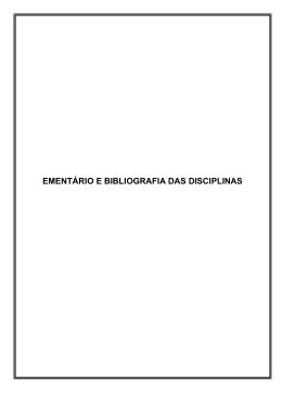EMENT&Aacute;RIO E BIBLIOGRAFIA DAS DISCIPLINAS