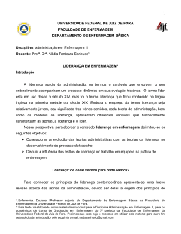 Lideran&ccedil;a em Enfermagem