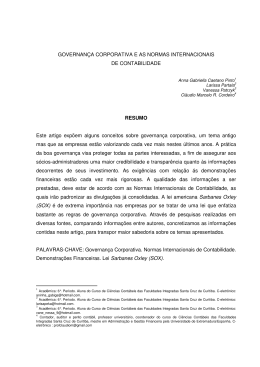 GOVERNAN&Ccedil;A CORPORATIVA E AS NORMAS INTERNACIONAIS