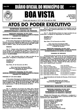 dom n&ordm; 3381.pmd - Prefeitura Municipal de Boa Vista
