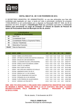 EDITAL SMA Nº 28 , DE 13 DE FEVEREIRO DE 2014. O