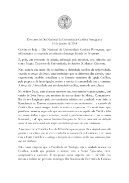 discurso da senhora reitora - Universidade Católica Portuguesa