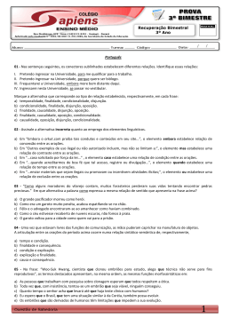 1 - COL&Eacute;GIO SAPIENS www.sapienscolegio.com.br Procurando