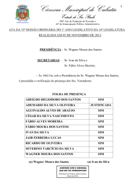 35&ordf; Sess&atilde;o Ordin&aacute;ria - C&acirc;mara Municipal de Cubat&atilde;o