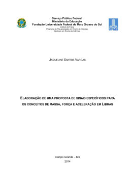 58. Elaboração de uma proposta de sinais específicos para os