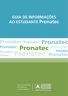 guia de informa&ccedil;&otilde;es pronatec - Universidade Anhembi Morumbi