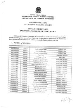 Edital de Resultados Nacional – Outubro 2014