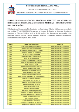 homologa&ccedil;&atilde;o das inscri&ccedil;&otilde;es. - Propesp