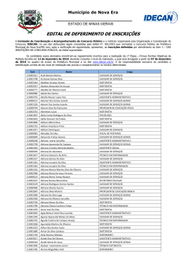 EDITAL DE DEFERIMENTO