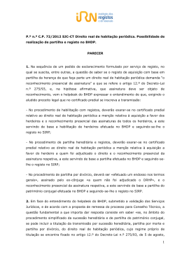 Pº C.P. 72/2012 SJC-CT Direito real de habitação periódica