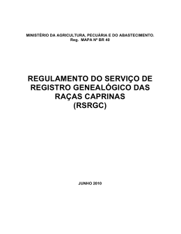 regulamento do serviço de registro genealógico das