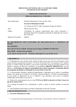 PREFEITURA MUNICIPAL DE LUCAS DO RIO VERDE ESTADO DE