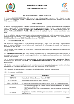 Abertura Edital - Concurso Prefeitura Painel/SC