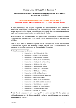 Decreto-Lei n.&ordm; 522/85, de 31 de Dezembro (1) SEGURO