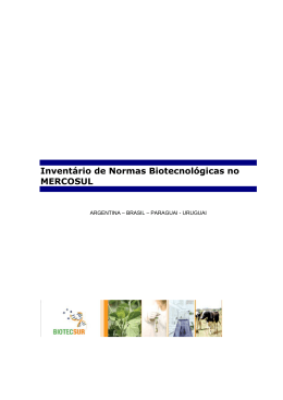 Inventário de Normas Biotecnológicas no MERCOSUL