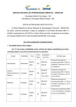 SERVI&Ccedil;O NACIONAL DE APRENDIZAGEM - Senac-RS