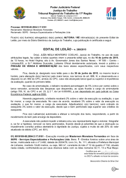 edital na &iacute;ntegra - Leil&otilde;es no Esp&iacute;rito Santo